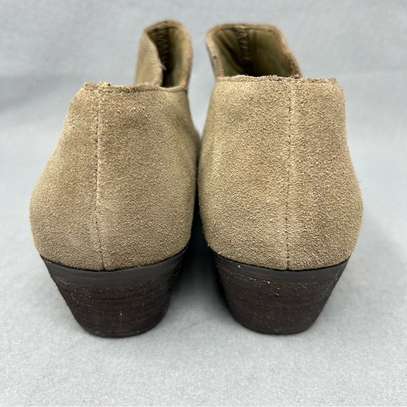 Very Volatile Los Angeles Heeled Ankle Bootie Womens 10 Tan Suede Zip Up - Picture 8 of 13